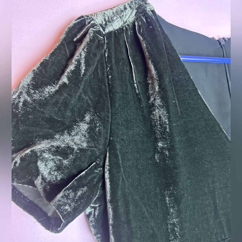 Madewell Dark Green Velvet Mini Dress - Picture 10 of 11